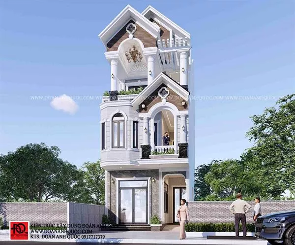 Xây nhà trọn gói Phan Thiết | Công ty Kiến trúc - Xây dựng Đoàn Anh Quốc . Thi công trọn gói nhà phố tân cổ điển 1 trệt 2 lầu tại Phan Thiết, Bình Thuận